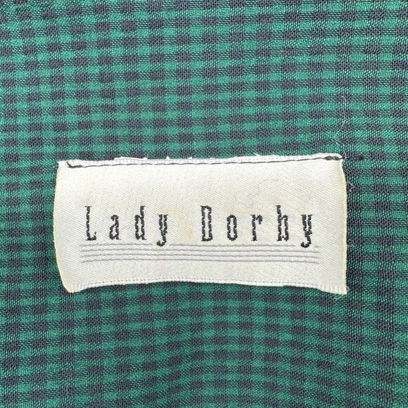 Vintage Dress Green Plaid 1990s Knot Accent Lady Dorby Plus Size Retro Mom Style - Picture 4 of 8